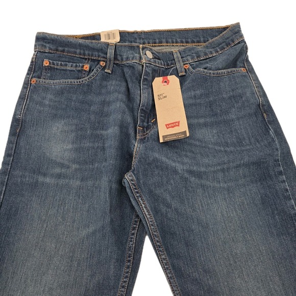 Levi 511 Slim Fit Mens 33 x 34 Jeans Mid Wash Stretch Denim Classic City New - Picture 3 of 8